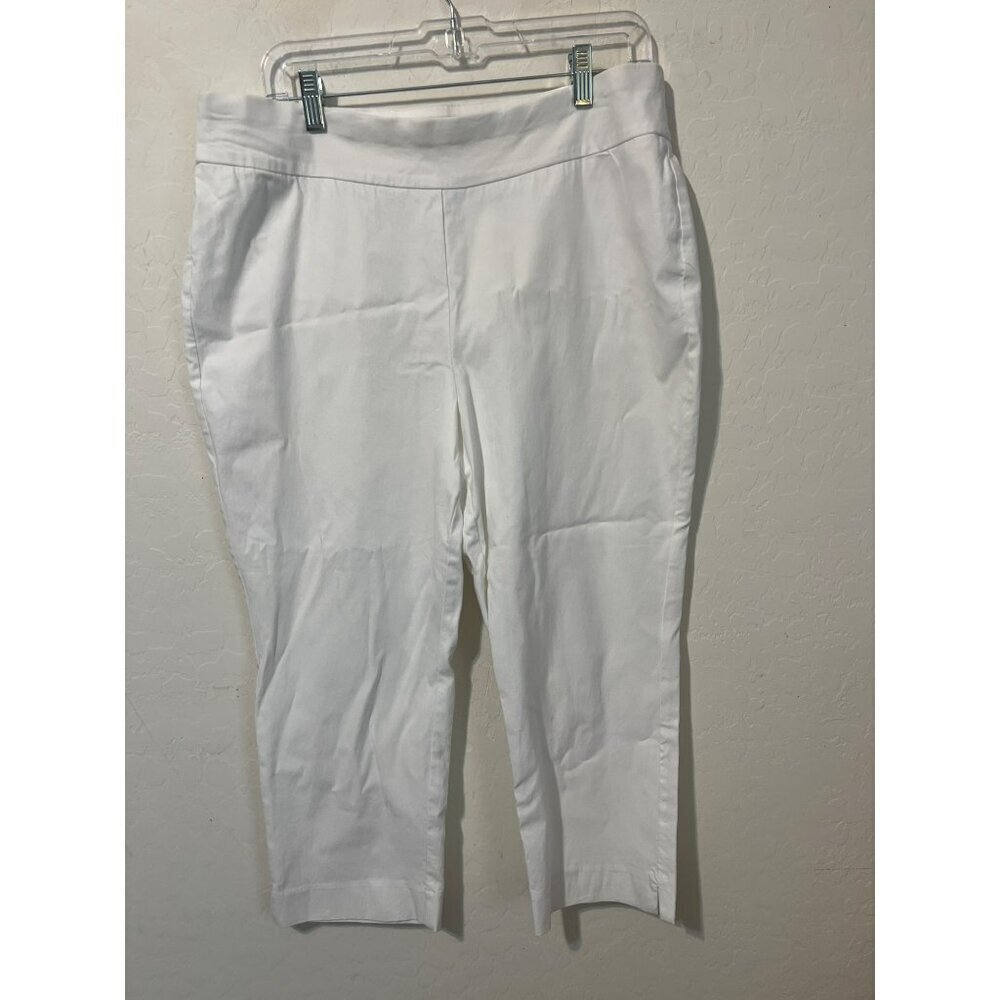 Chico's Sz 2.5 (US L 14) So Slimming White Pants Excellent Condition Beachy Midw
